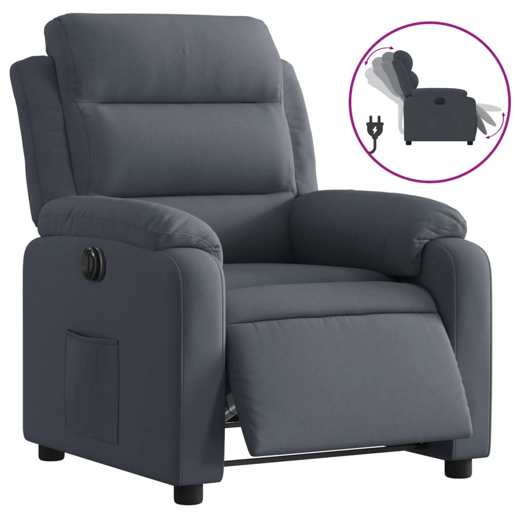 Fauteuil elektrisch verstelbaar stof donkergrijs is nu te koop bij PeponiXL, paradijselijk wonen!