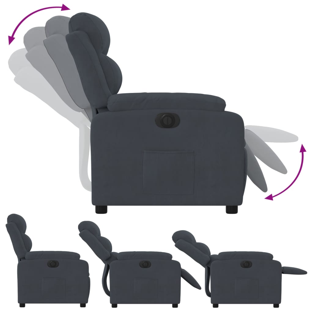 Fauteuil elektrisch verstelbaar stof donkergrijs is nu te koop bij PeponiXL, paradijselijk wonen!