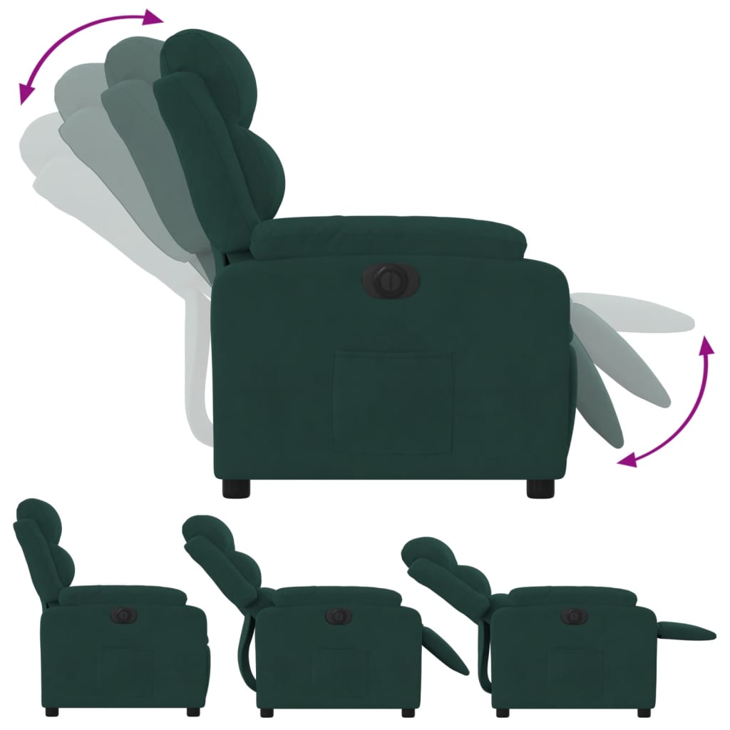 Fauteuil verstelbaar elektrisch stof donkergroen is nu te koop bij PeponiXL, paradijselijk wonen!