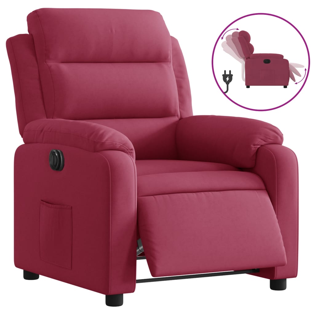 Fauteuil verstelbaar elektrisch stof wijnrood is nu te koop bij PeponiXL, paradijselijk wonen!