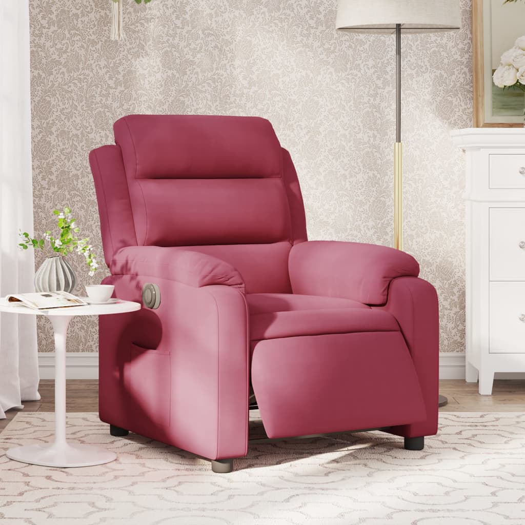 Fauteuil verstelbaar elektrisch stof wijnrood is nu te koop bij PeponiXL, paradijselijk wonen!