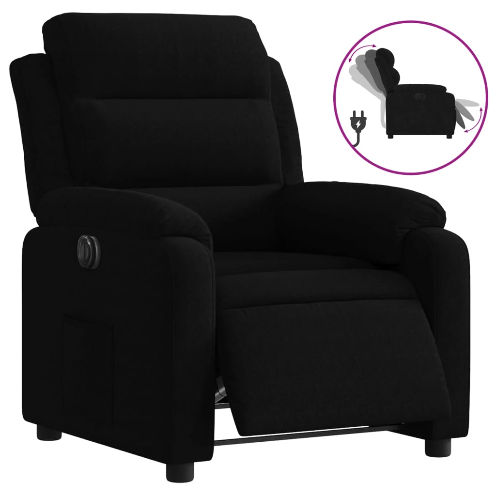 Fauteuil verstelbaar elektrisch stof zwart is nu te koop bij PeponiXL, paradijselijk wonen!