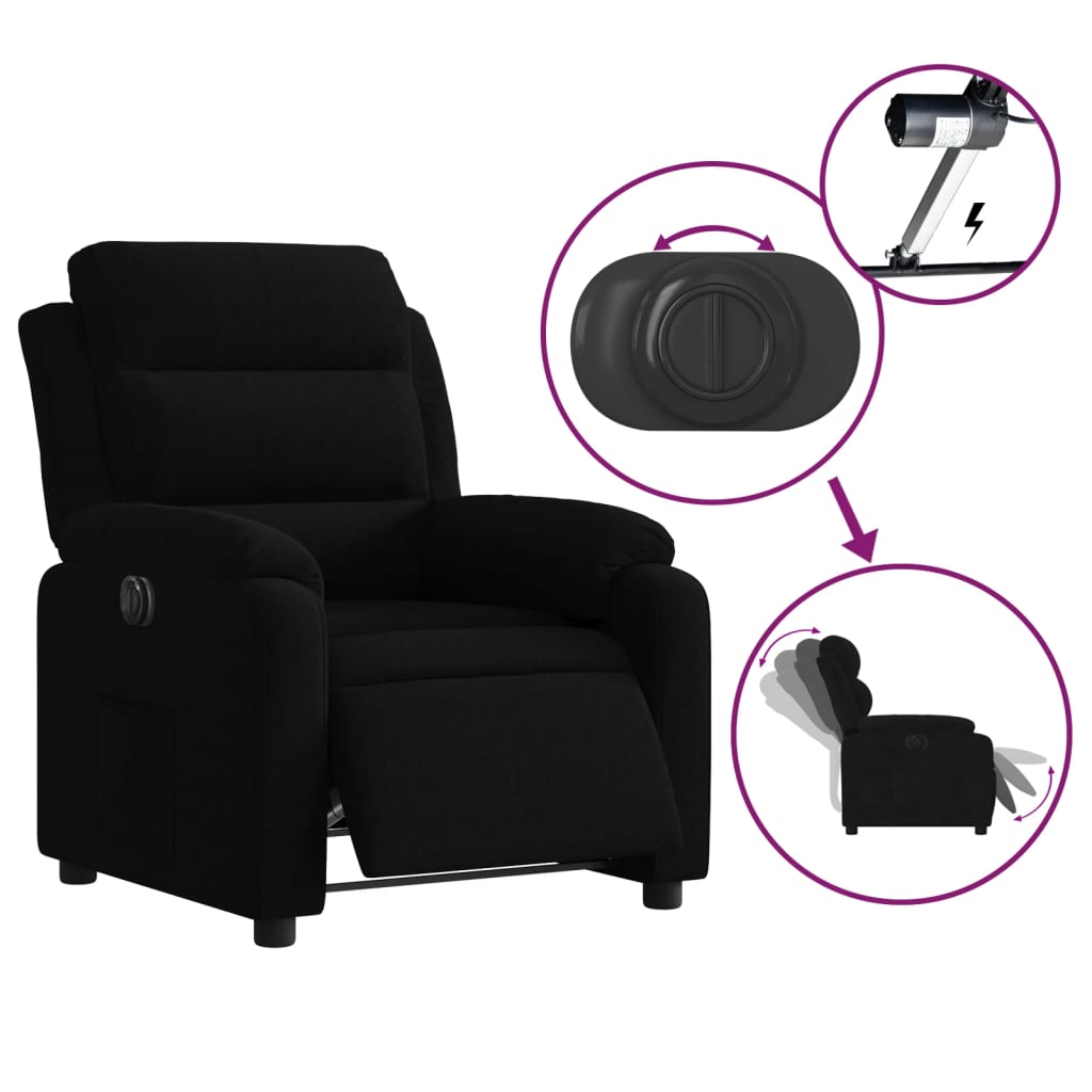 Fauteuil verstelbaar elektrisch stof zwart is nu te koop bij PeponiXL, paradijselijk wonen!