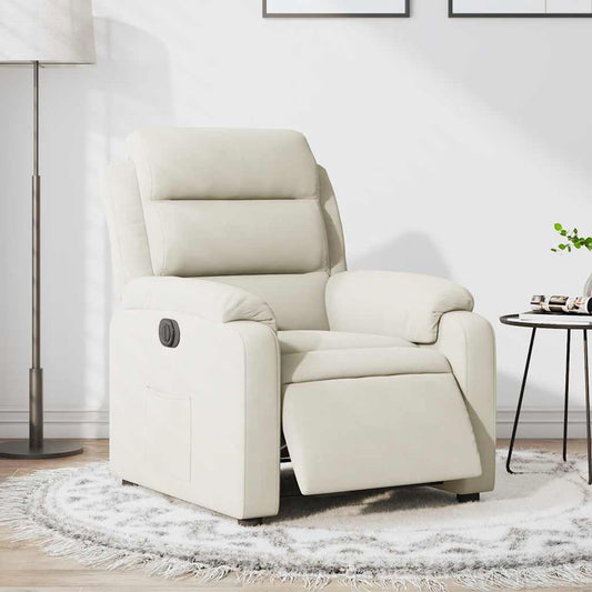 Fauteuil verstelbaar elektrisch stof crèmekleurig is nu te koop bij PeponiXL, paradijselijk wonen!