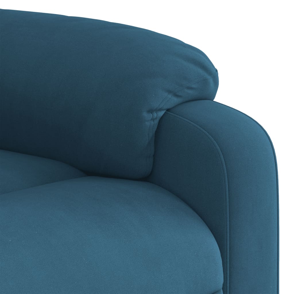 Fauteuil elektrisch verstelbaar fluweel blauw is nu te koop bij PeponiXL, paradijselijk wonen!