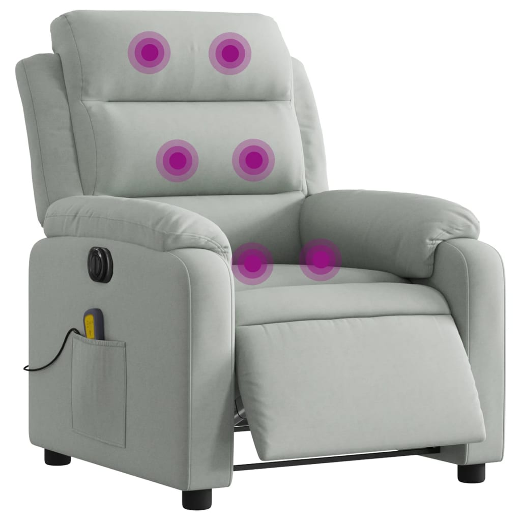Massagestoel elektrisch verstelbaar fluweel lichtgrijs is nu te koop bij PeponiXL, paradijselijk wonen!