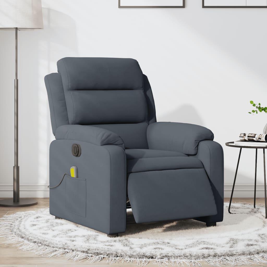Massagestoel elektrisch verstelbaar fluweel donkergrijs is nu te koop bij PeponiXL, paradijselijk wonen!