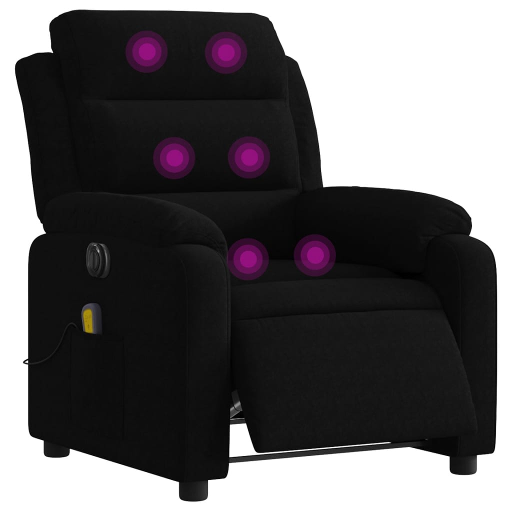 Massagestoel elektrisch verstelbaar fluweel zwart is nu te koop bij PeponiXL, paradijselijk wonen!
