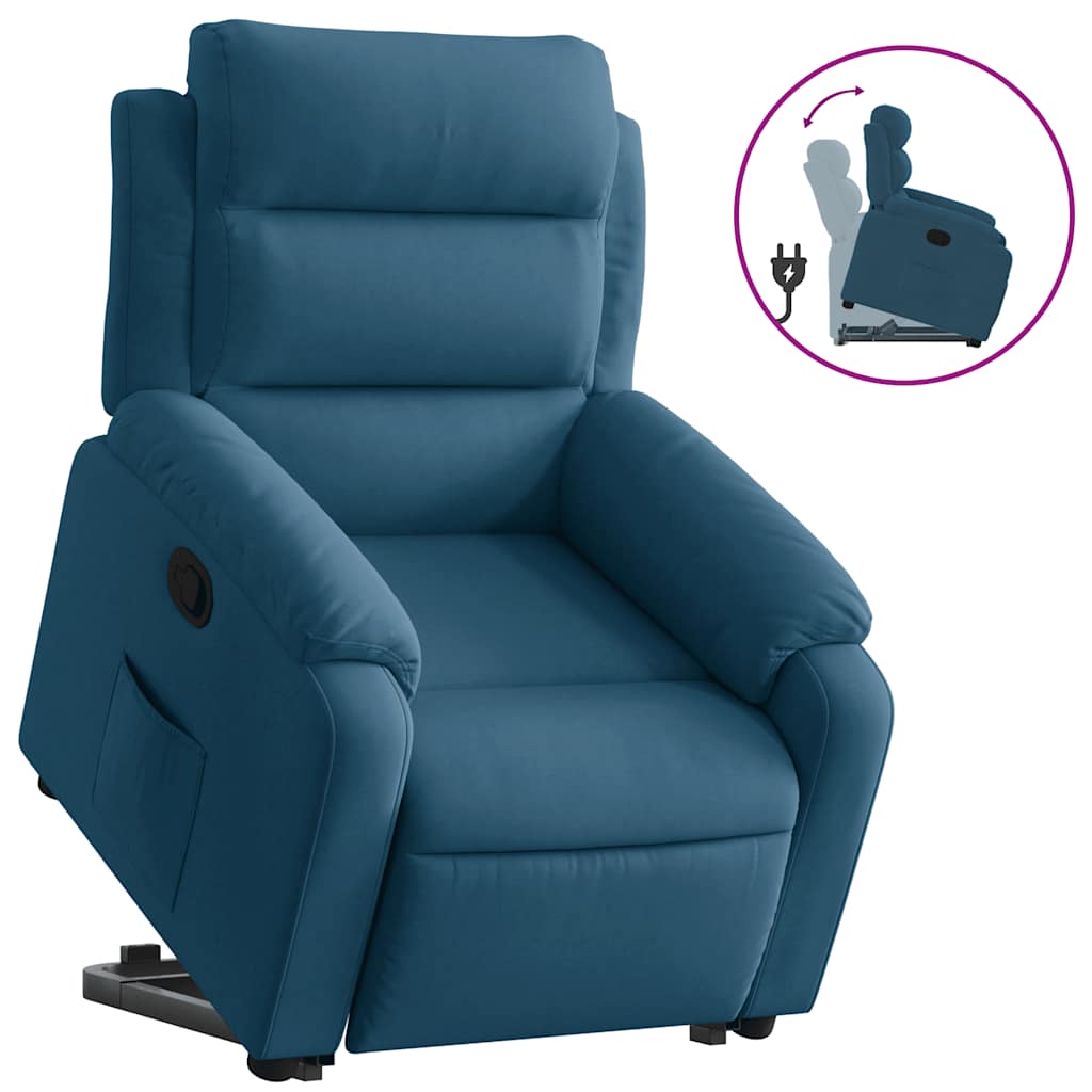 Sta-opstoel verstelbaar fluweel blauw is nu te koop bij PeponiXL, paradijselijk wonen!