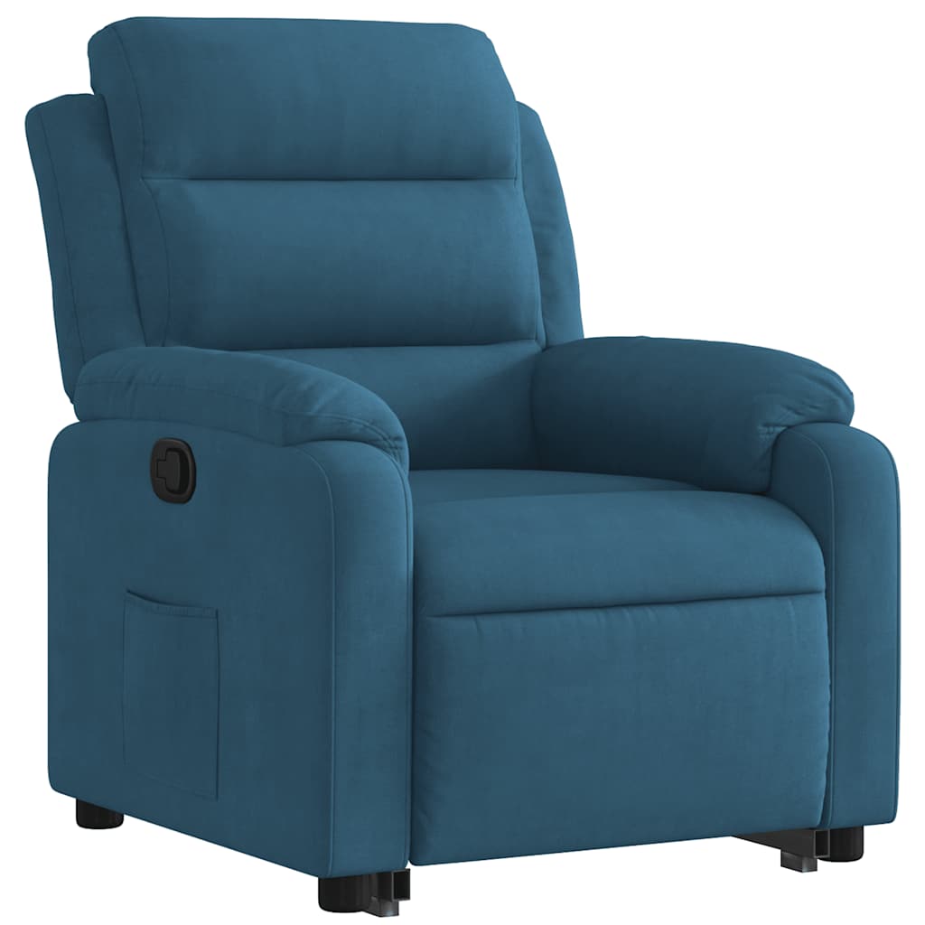 Sta-opstoel verstelbaar fluweel blauw is nu te koop bij PeponiXL, paradijselijk wonen!