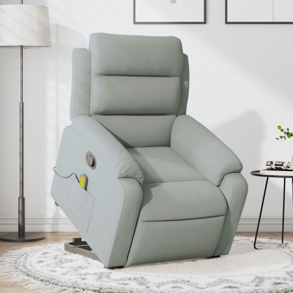 Sta-op-massagestoel verstelbaar fluweel lichtgrijs is nu te koop bij PeponiXL, paradijselijk wonen!
