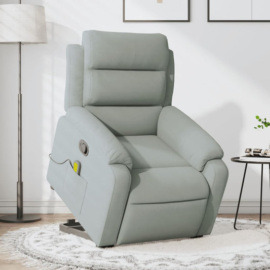 Sta-op-massagestoel verstelbaar fluweel lichtgrijs is nu te koop bij PeponiXL, paradijselijk wonen!