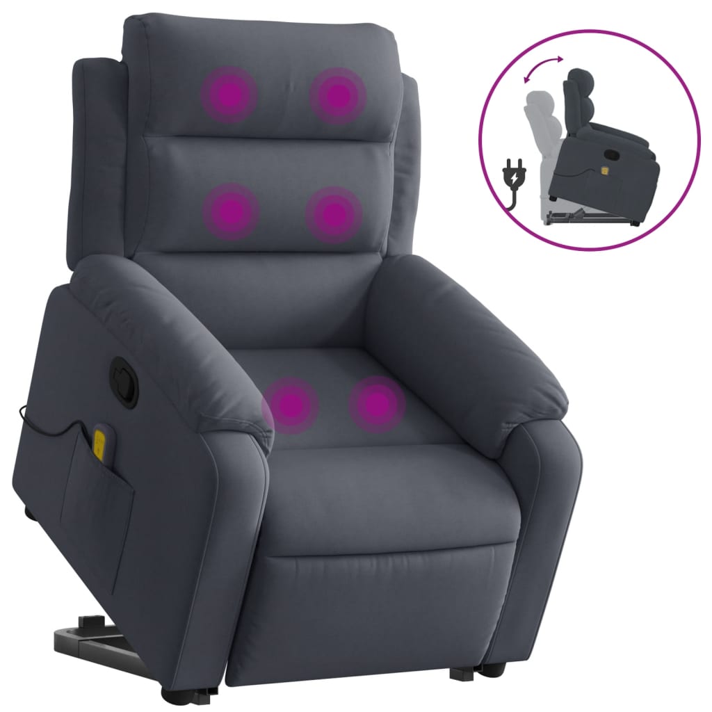 Sta-op-massagestoel verstelbaar fluweel donkergrijs is nu te koop bij PeponiXL, paradijselijk wonen!