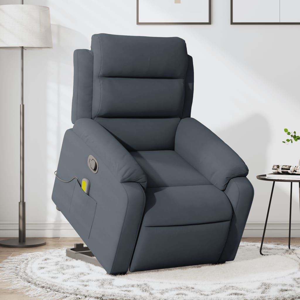 Sta-op-massagestoel verstelbaar fluweel donkergrijs is nu te koop bij PeponiXL, paradijselijk wonen!