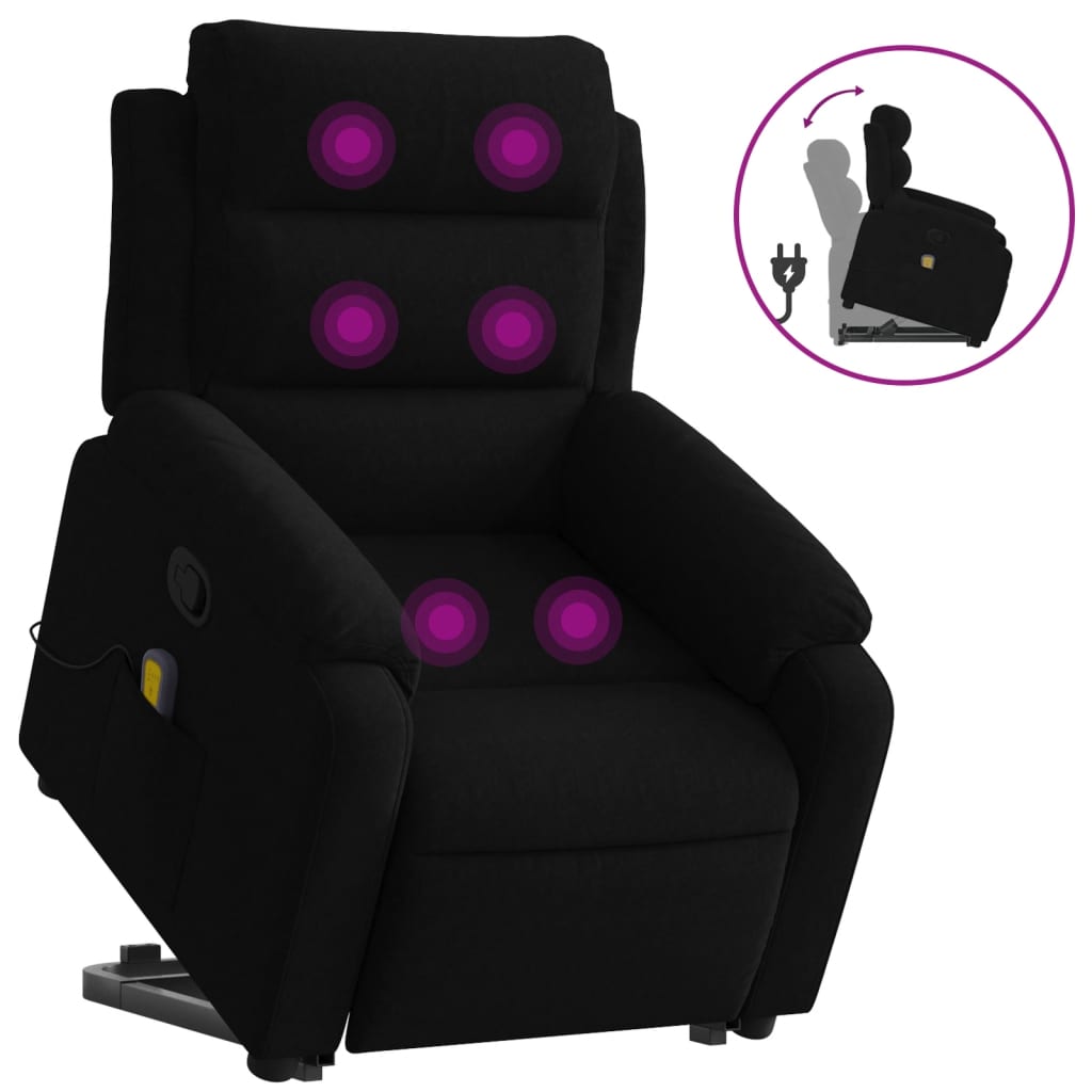 Sta-op-massagestoel verstelbaar fluweel zwart is nu te koop bij PeponiXL, paradijselijk wonen!