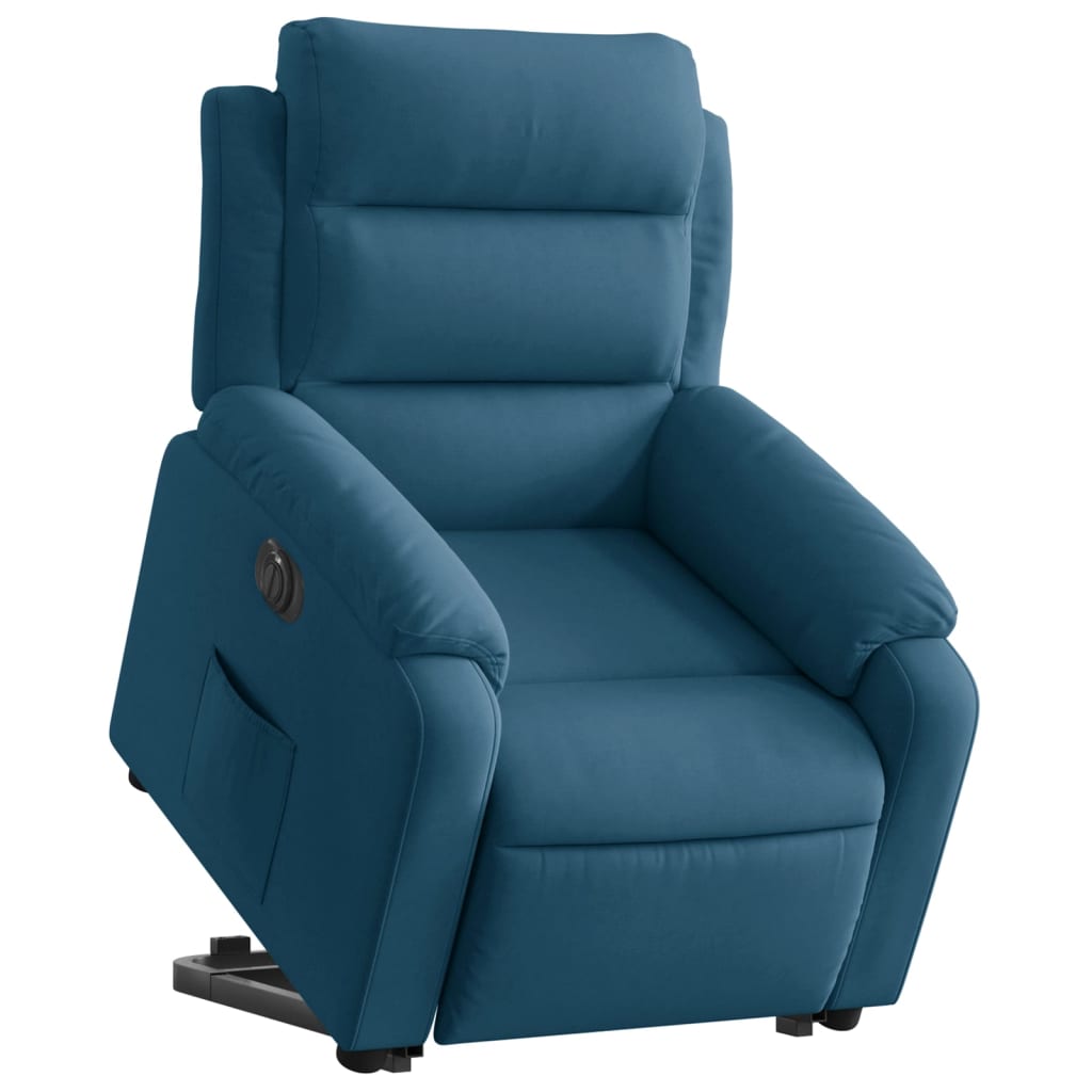 Sta-op-stoel elektrisch verstelbaar fluweel blauw is nu te koop bij PeponiXL, paradijselijk wonen!