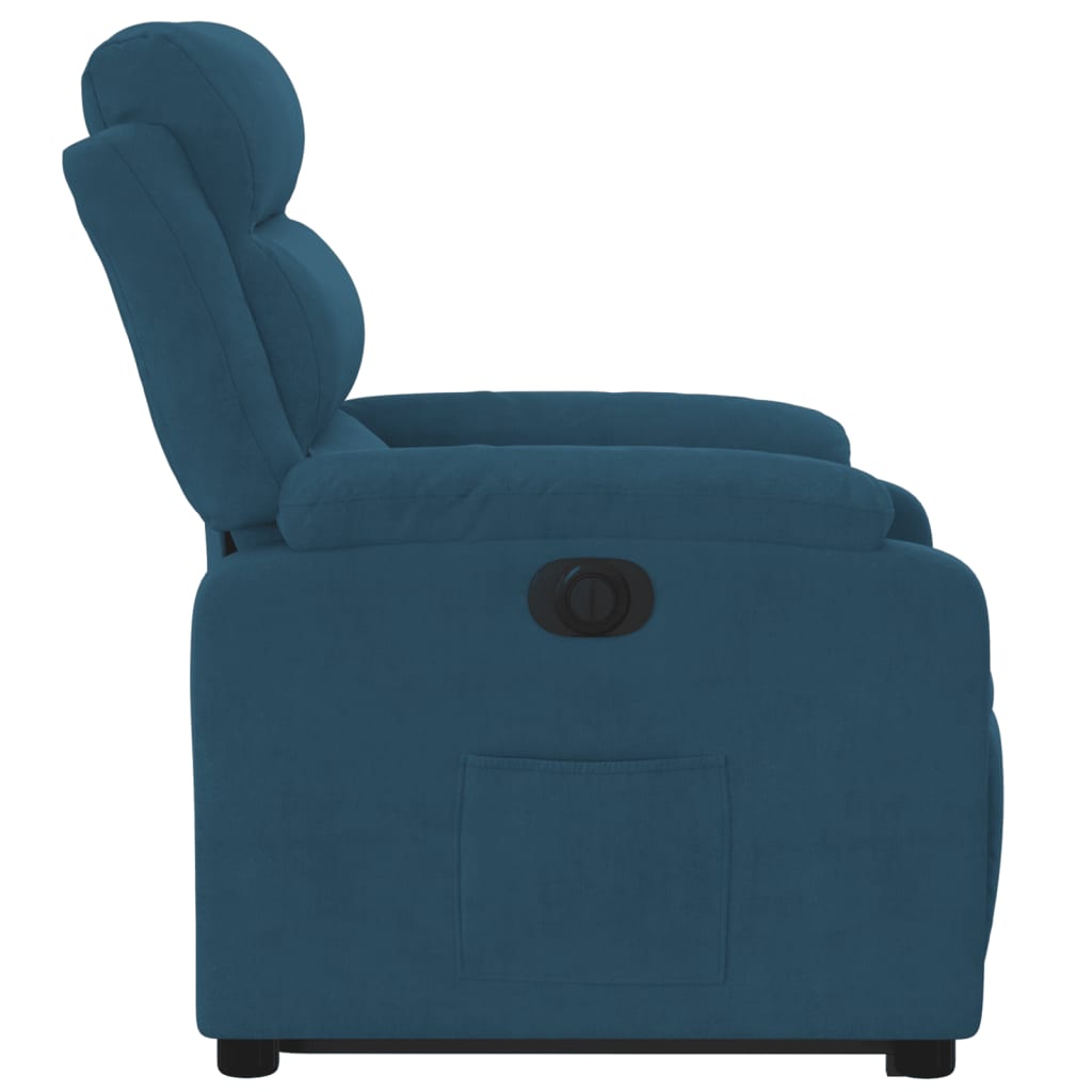 Sta-op-stoel elektrisch verstelbaar fluweel blauw is nu te koop bij PeponiXL, paradijselijk wonen!