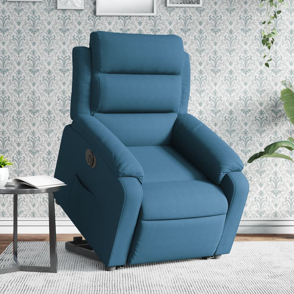 Sta-op-stoel elektrisch verstelbaar fluweel blauw is nu te koop bij PeponiXL, paradijselijk wonen!