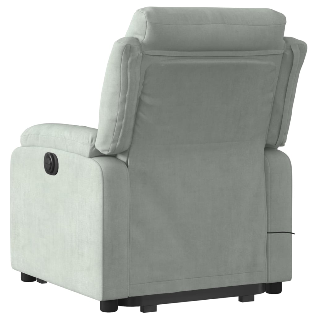 Sta-op-massagestoel elektrisch verstelbaar fluweel lichtgrijs is nu te koop bij PeponiXL, paradijselijk wonen!