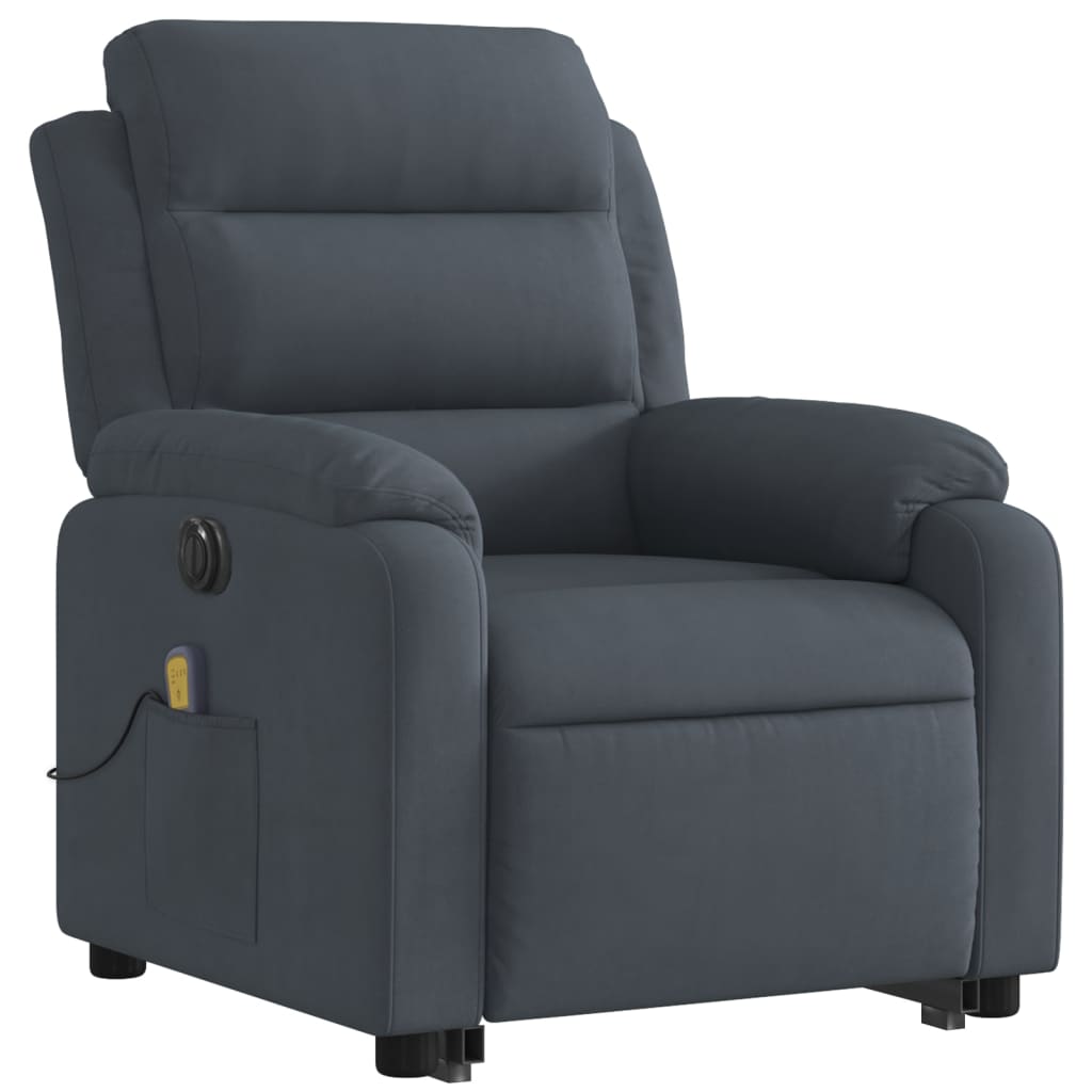 Sta-op-massagestoel elektrisch verstelbaar fluweel donkergrijs is nu te koop bij PeponiXL, paradijselijk wonen!