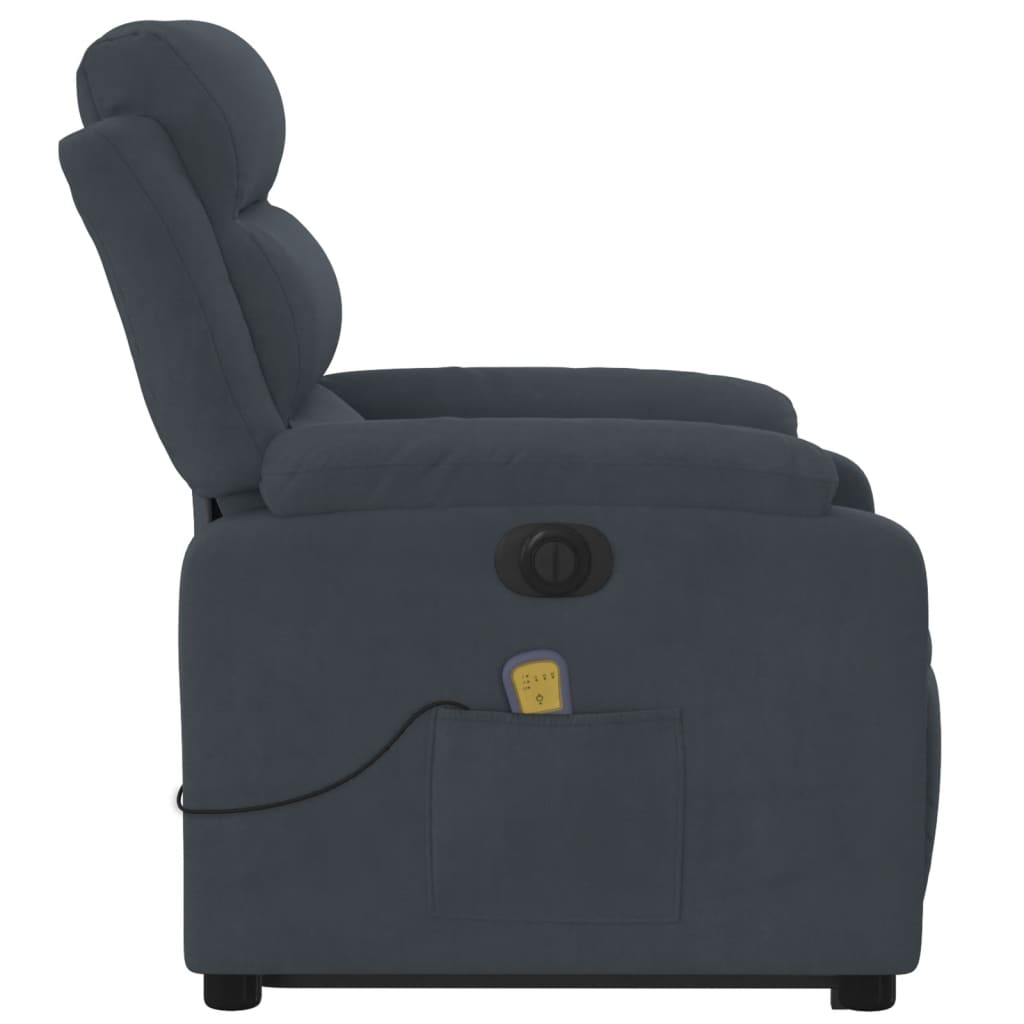 Sta-op-massagestoel elektrisch verstelbaar fluweel donkergrijs is nu te koop bij PeponiXL, paradijselijk wonen!