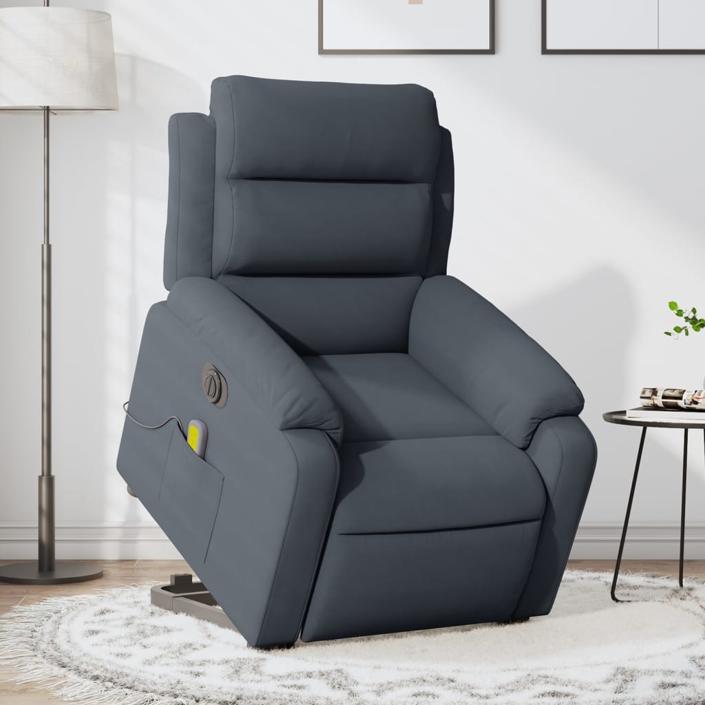 Sta-op-massagestoel elektrisch verstelbaar fluweel donkergrijs is nu te koop bij PeponiXL, paradijselijk wonen!