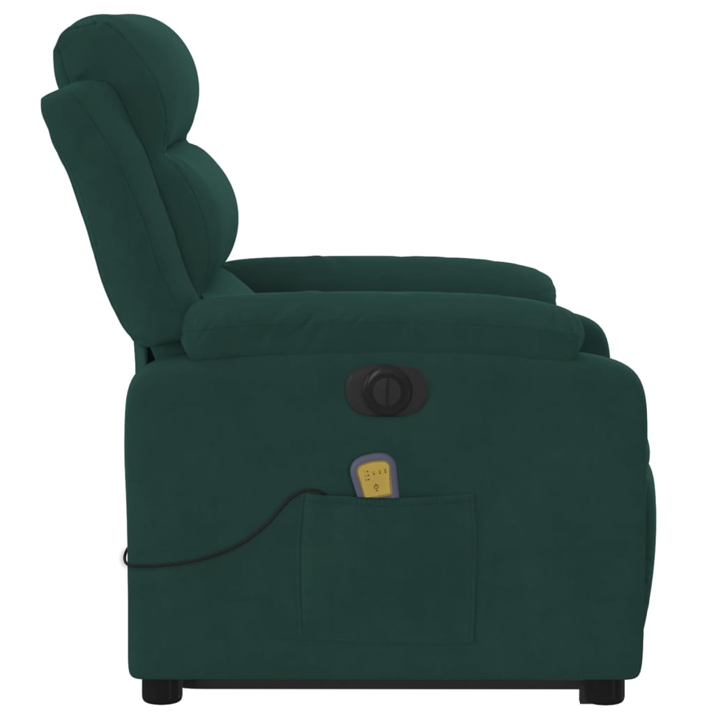 Sta-op-massagestoel elektrisch verstelbaar fluweel donkergroen is nu te koop bij PeponiXL, paradijselijk wonen!