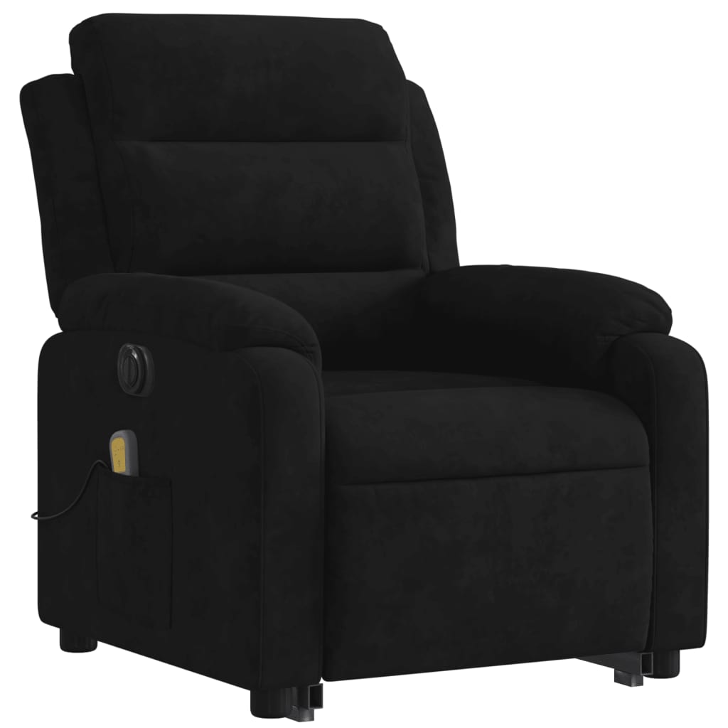 Sta-op-massagestoel elektrisch verstelbaar fluweel zwart is nu te koop bij PeponiXL, paradijselijk wonen!