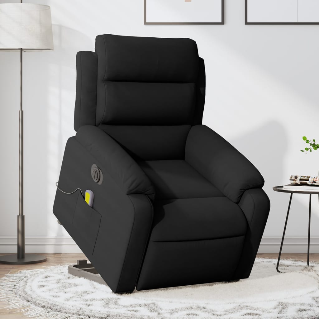 Sta-op-massagestoel elektrisch verstelbaar fluweel zwart is nu te koop bij PeponiXL, paradijselijk wonen!