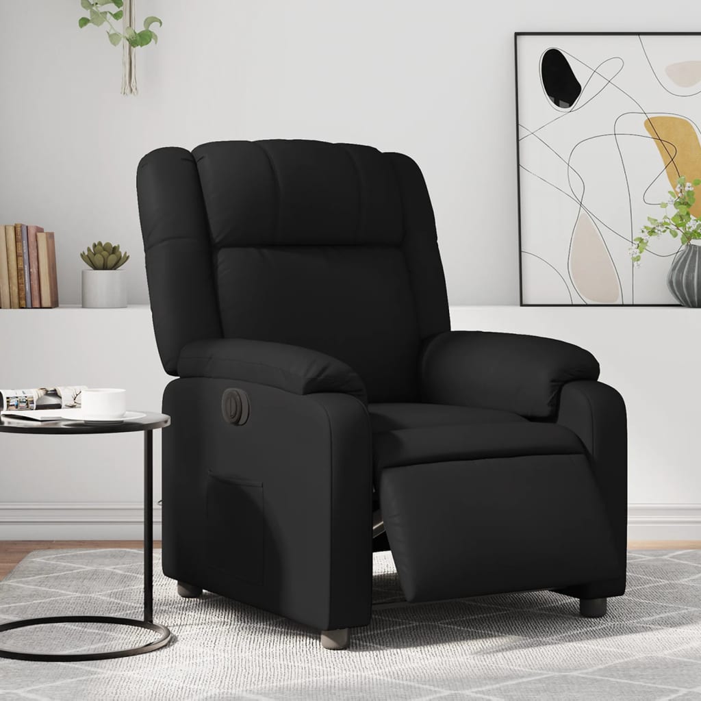 Fauteuil elektrisch verstelbaar kunstleer zwart is nu te koop bij PeponiXL, paradijselijk wonen!