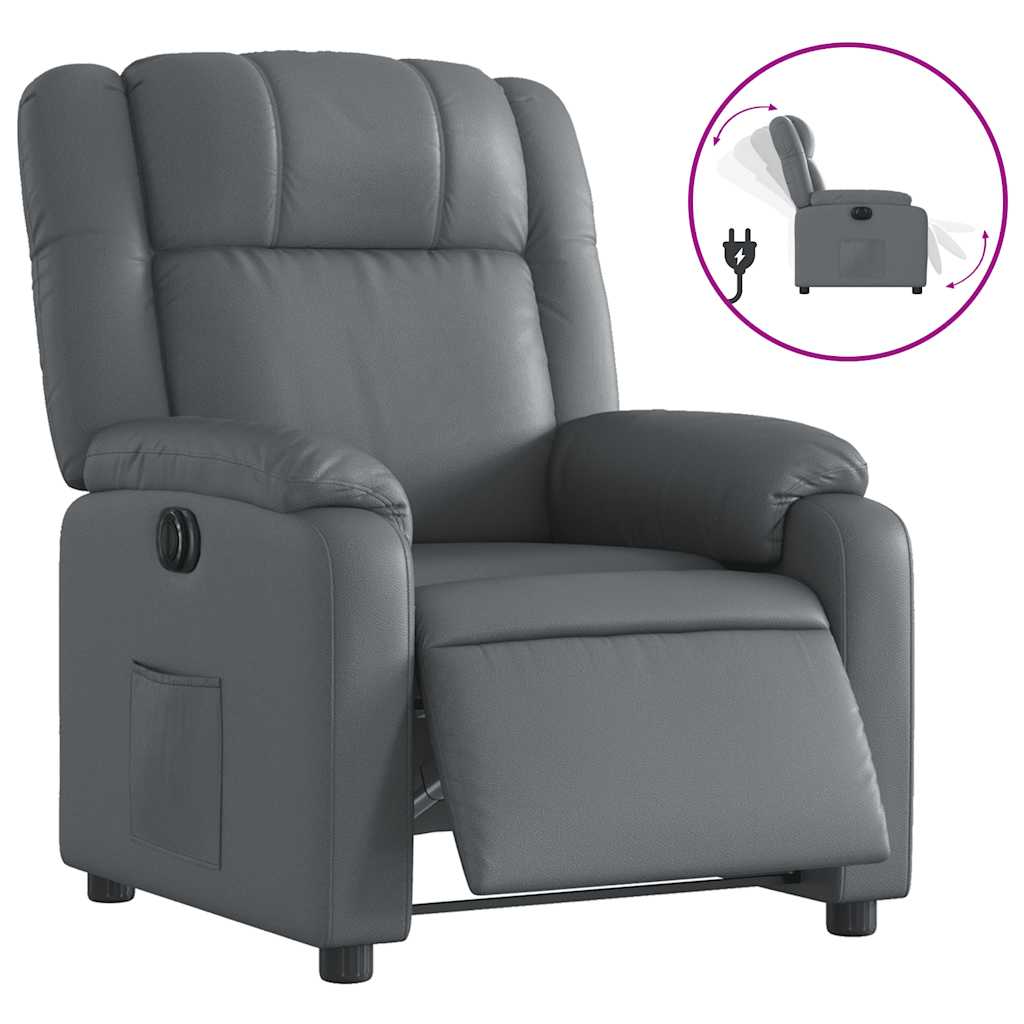 Fauteuil verstelbaar elektrisch kunstleer grijs is nu te koop bij PeponiXL, paradijselijk wonen!
