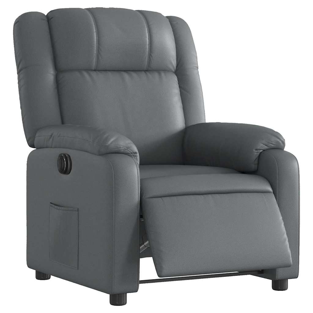 Fauteuil verstelbaar elektrisch kunstleer grijs is nu te koop bij PeponiXL, paradijselijk wonen!