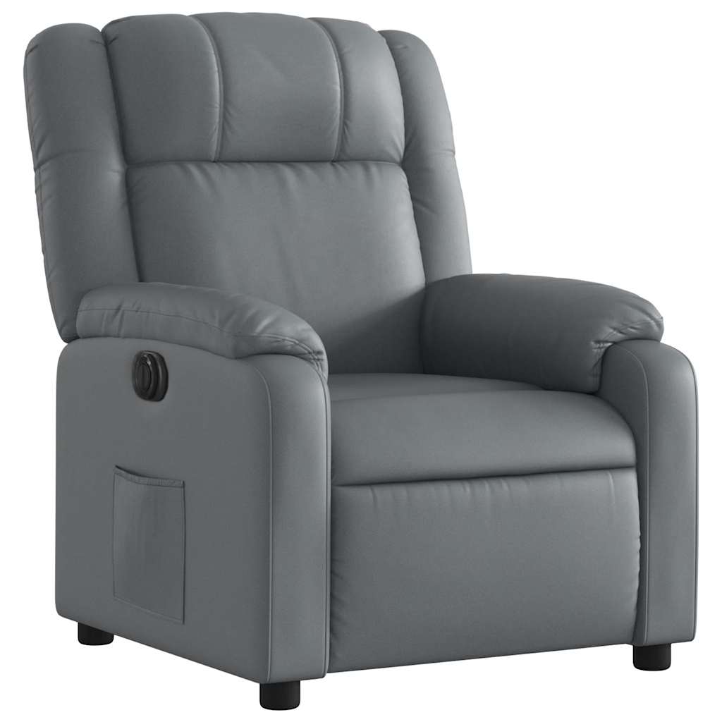 Fauteuil verstelbaar elektrisch kunstleer grijs is nu te koop bij PeponiXL, paradijselijk wonen!