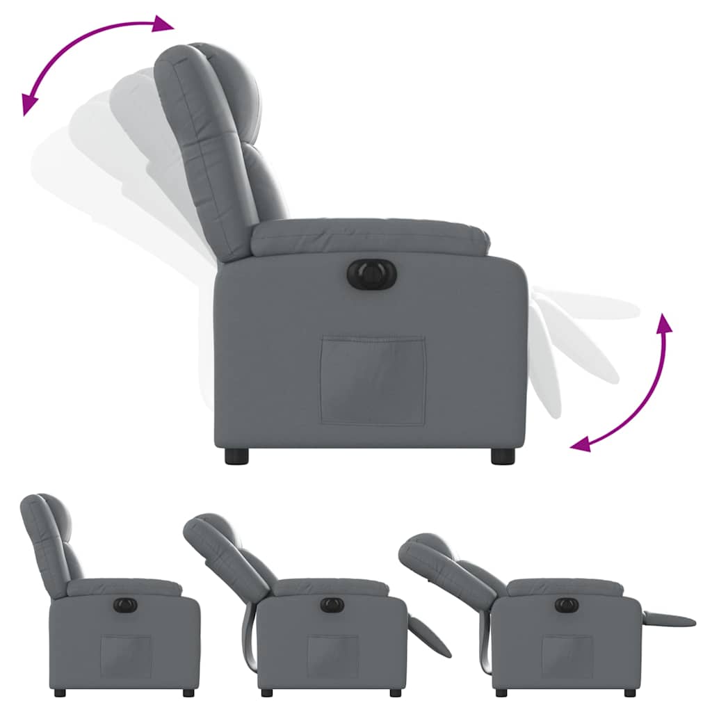 Fauteuil verstelbaar elektrisch kunstleer grijs is nu te koop bij PeponiXL, paradijselijk wonen!