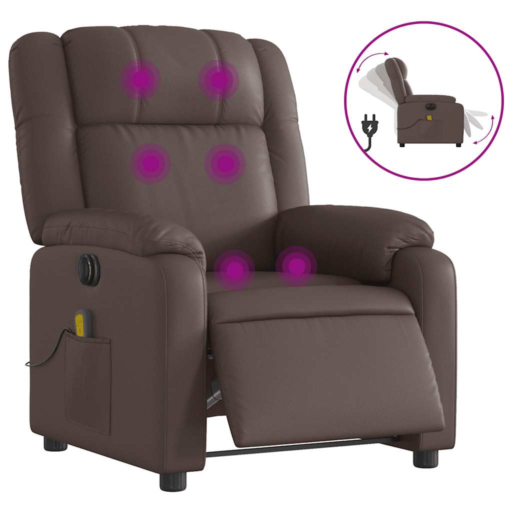 Massagestoel verstelbaar elektrisch kunstleer bruin is nu te koop bij PeponiXL, paradijselijk wonen!