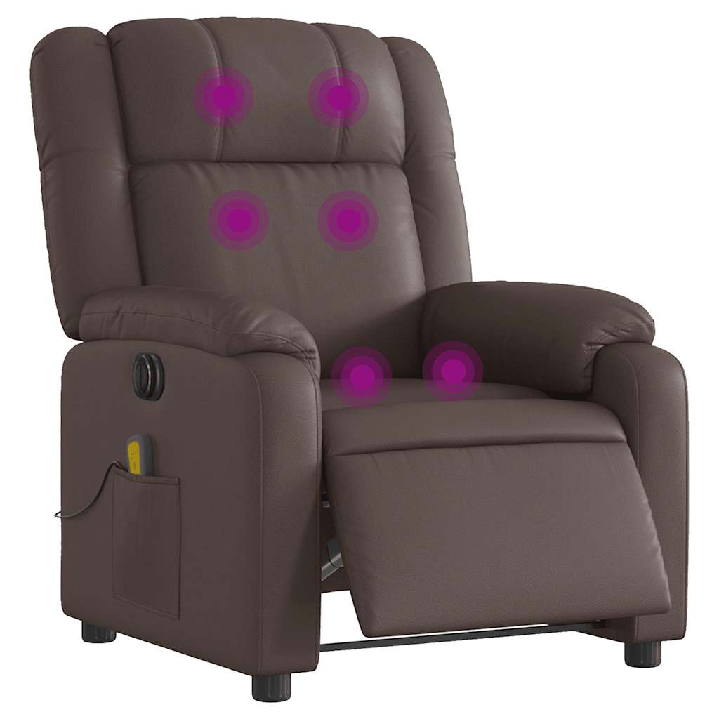 Massagestoel verstelbaar elektrisch kunstleer bruin is nu te koop bij PeponiXL, paradijselijk wonen!