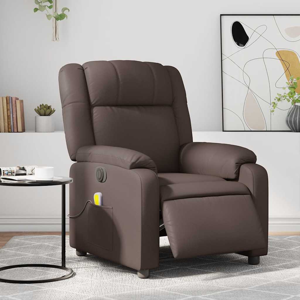 Massagestoel verstelbaar elektrisch kunstleer bruin is nu te koop bij PeponiXL, paradijselijk wonen!