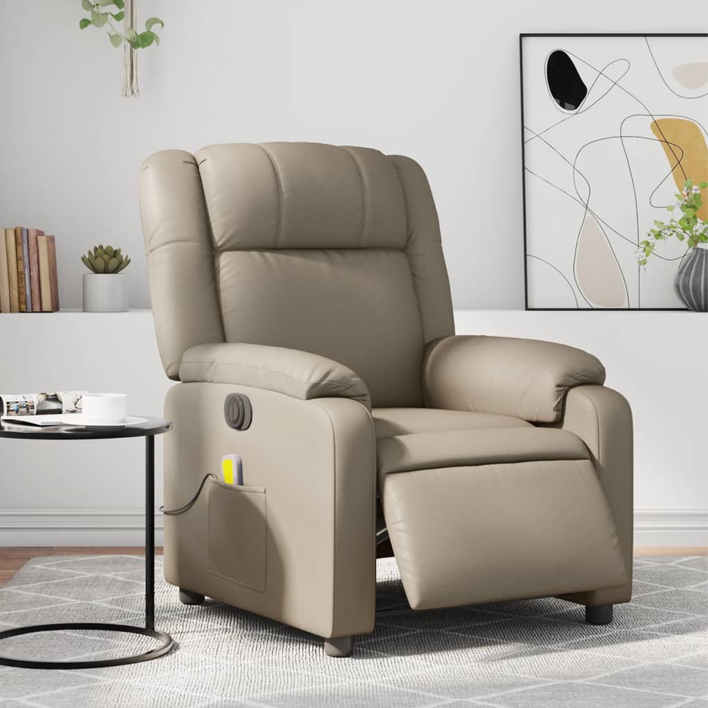 Massagestoel verstelbaar elektrisch kunstleer cappuccinokleurig is nu te koop bij PeponiXL, paradijselijk wonen!