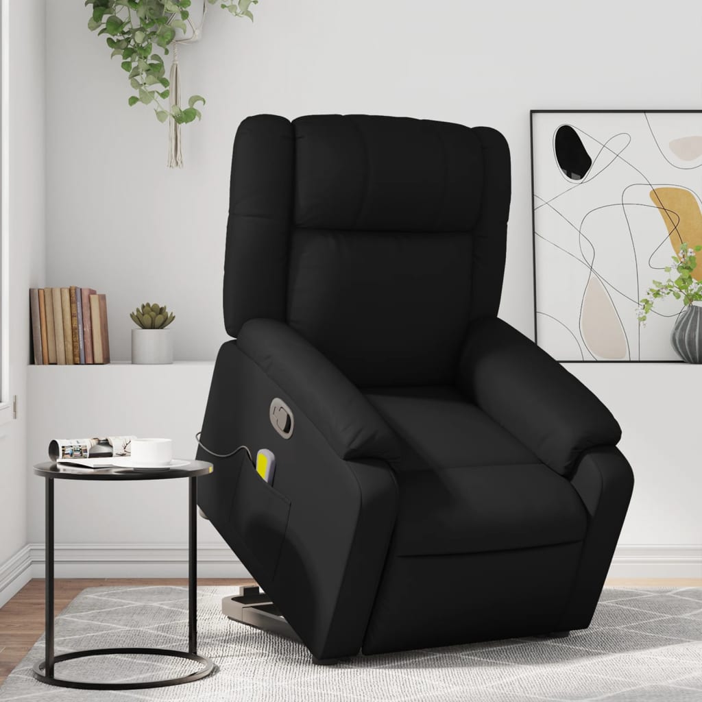 Sta-op-massagestoel verstelbaar kunstleer zwart is nu te koop bij PeponiXL, paradijselijk wonen!