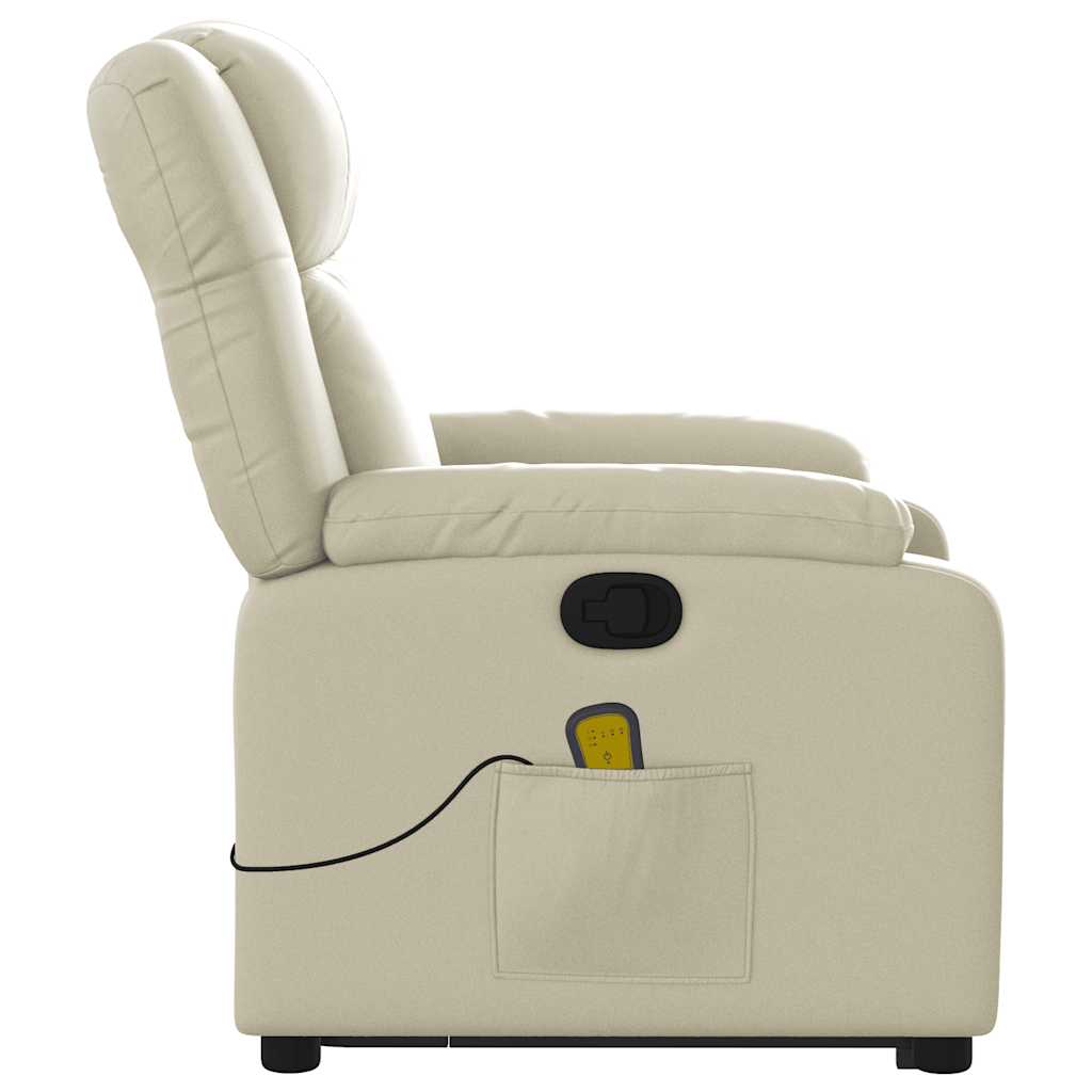 Sta-op-massagestoel verstelbaar kunstleer crèmekleurig is nu te koop bij PeponiXL, paradijselijk wonen!