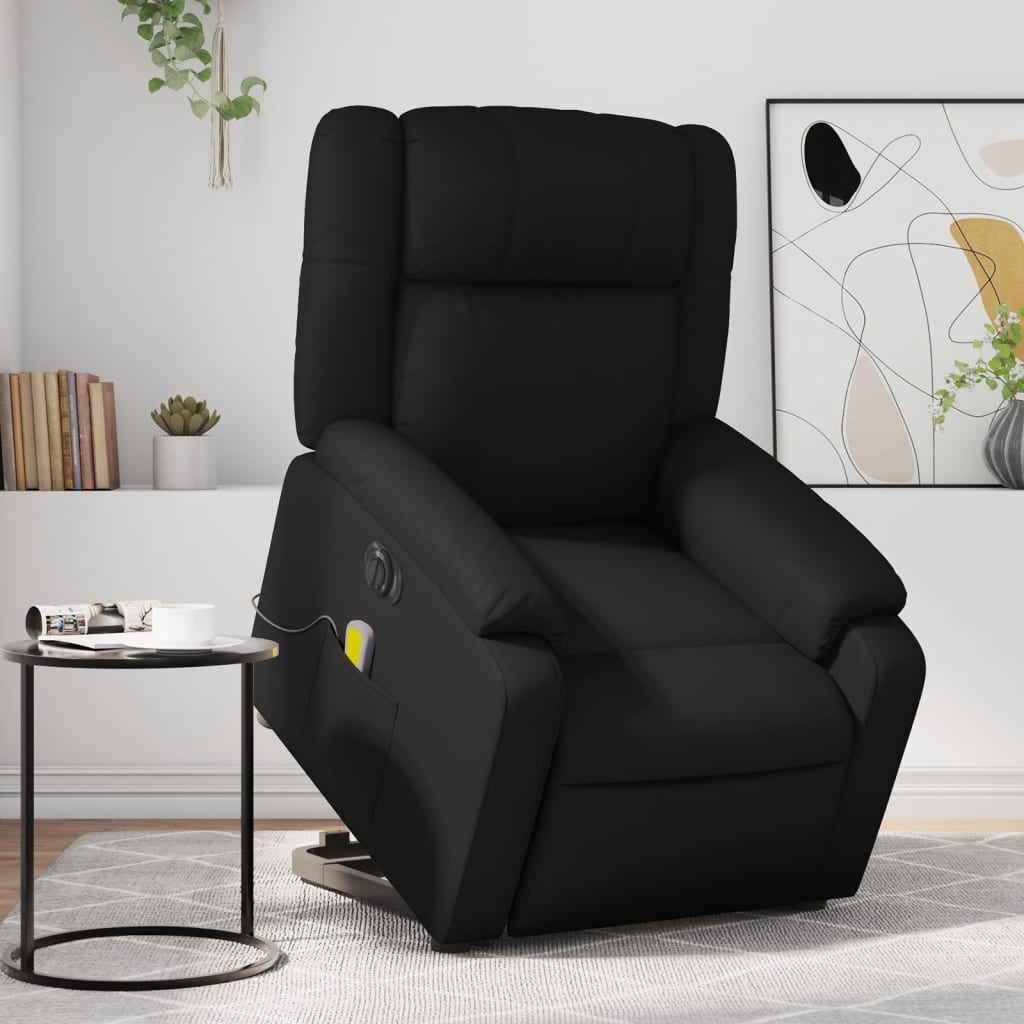 Sta-op-massagestoel elektrisch kunstleer zwart is nu te koop bij PeponiXL, paradijselijk wonen!