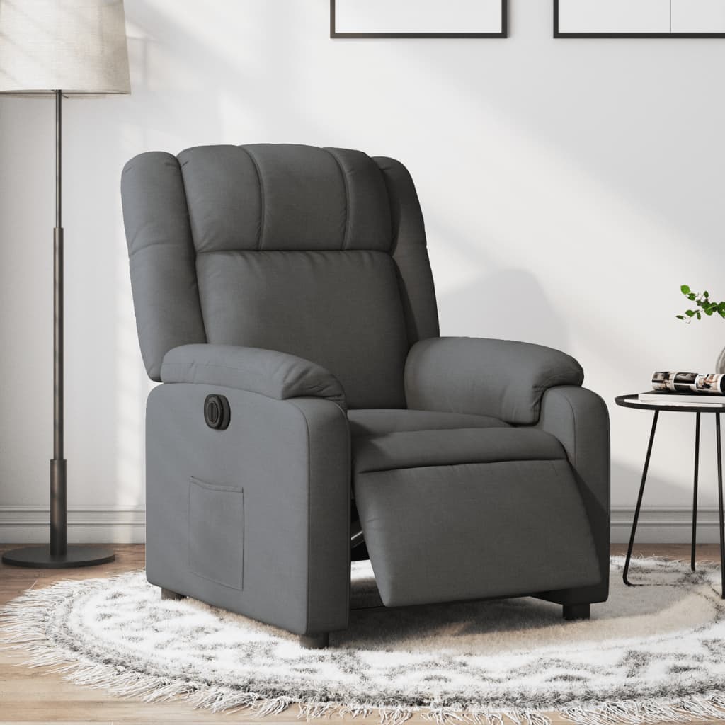 Fauteuil elektrisch verstelbaar stof donkergrijs is nu te koop bij PeponiXL, paradijselijk wonen!