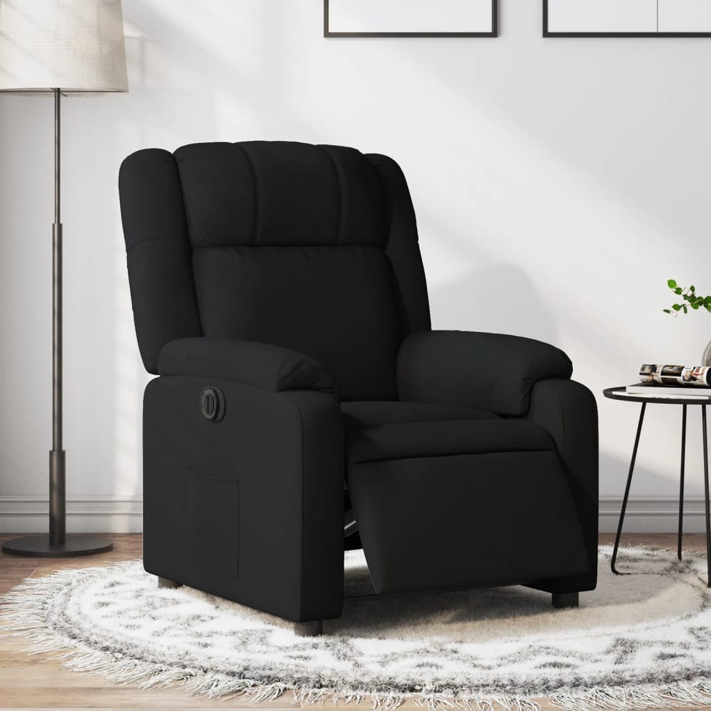 Fauteuil verstelbaar elektrisch stof zwart is nu te koop bij PeponiXL, paradijselijk wonen!