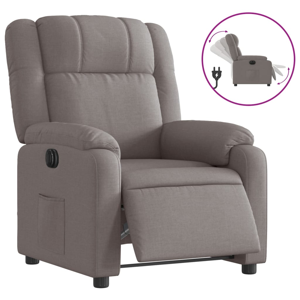 Fauteuil verstelbaar elektrisch stof taupe is nu te koop bij PeponiXL, paradijselijk wonen!