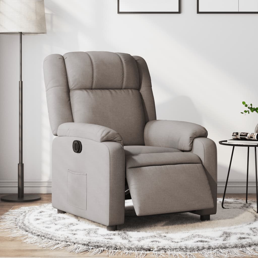 Fauteuil verstelbaar elektrisch stof taupe is nu te koop bij PeponiXL, paradijselijk wonen!