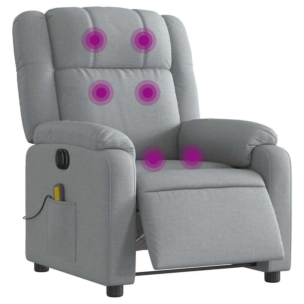 Massagestoel elektrisch verstelbaar stof lichtgrijs is nu te koop bij PeponiXL, paradijselijk wonen!