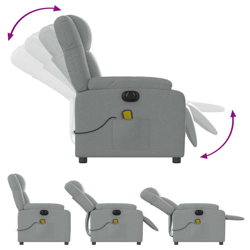 Massagestoel elektrisch verstelbaar stof lichtgrijs is nu te koop bij PeponiXL, paradijselijk wonen!
