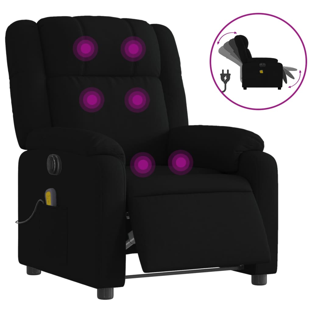 Massagestoel elektrisch verstelbaar stof zwart is nu te koop bij PeponiXL, paradijselijk wonen!
