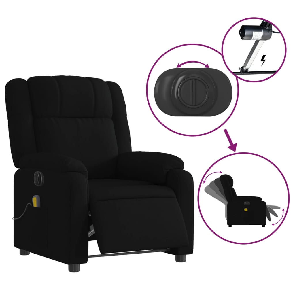 Massagestoel elektrisch verstelbaar stof zwart is nu te koop bij PeponiXL, paradijselijk wonen!