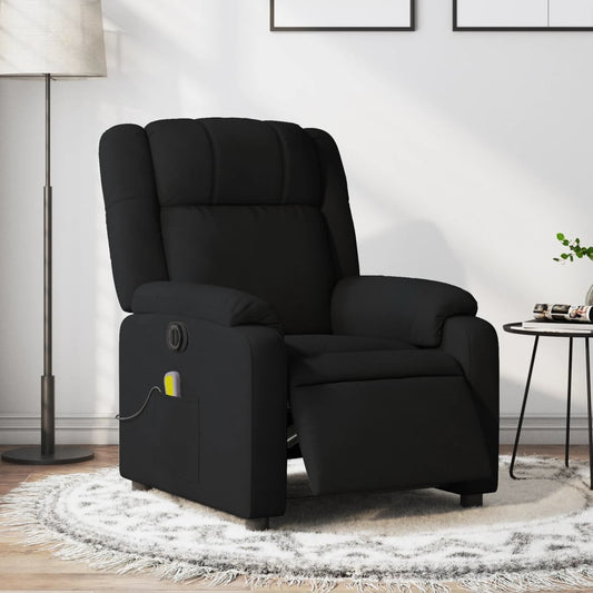Massagestoel elektrisch verstelbaar stof zwart is nu te koop bij PeponiXL, paradijselijk wonen!